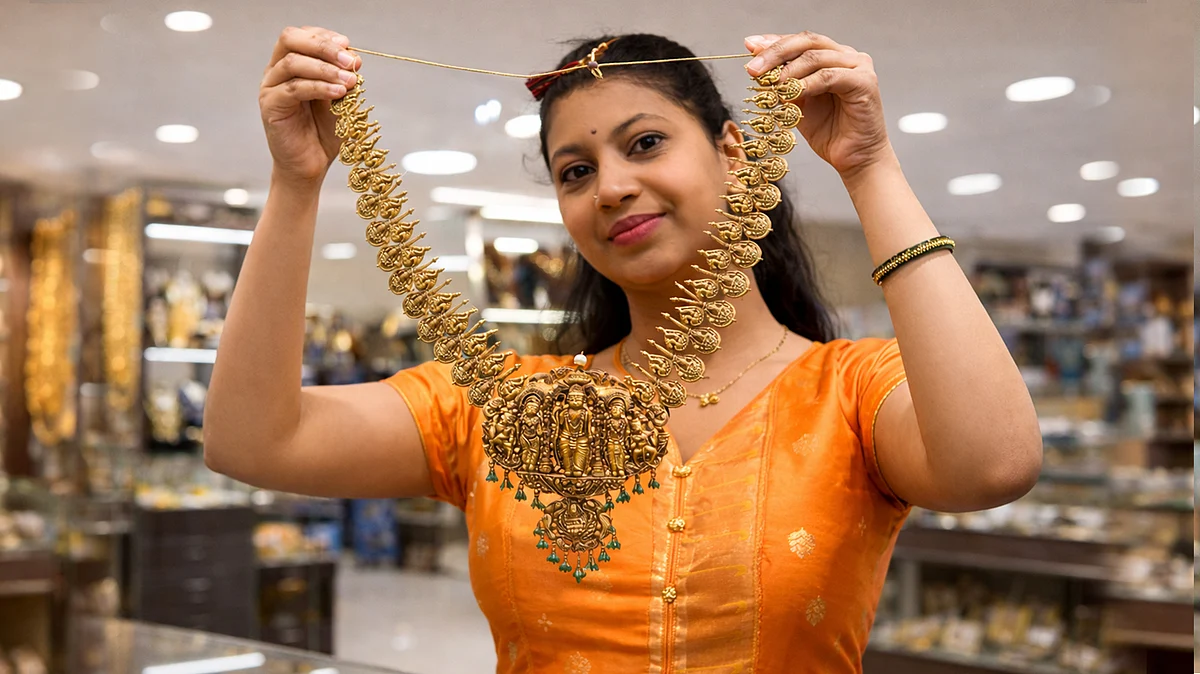 <div class="paragraphs"><p>سونے کا ہار / آئی اے این ایس / اے آئی سے بہتر شدہ</p></div>