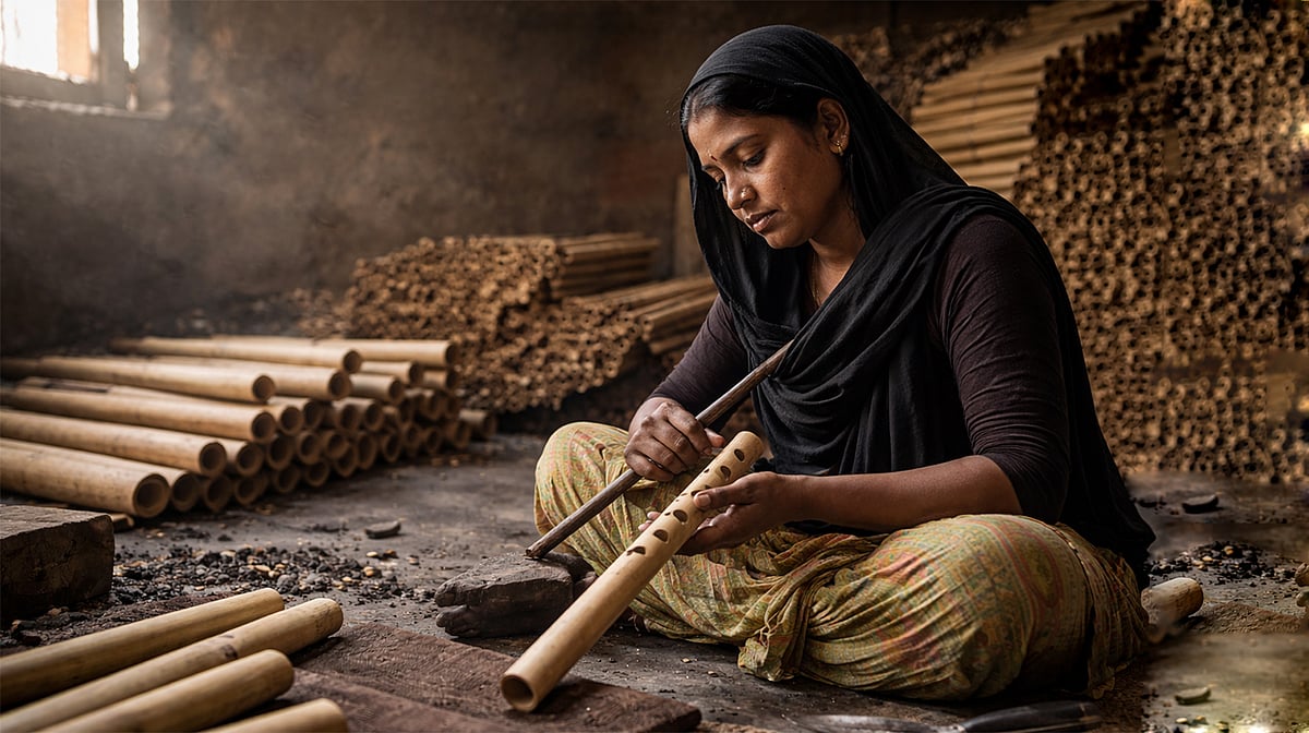 بانس کی ڈنڈی میں سُر بکھیرتی مونا: ہنر، محنت اور خاموش جدوجہد کی کہانی...کاشفہ وصال