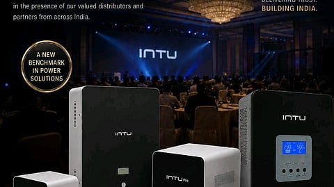 INTU Innovation Series energy storage and backup power products displayed during the launch event.