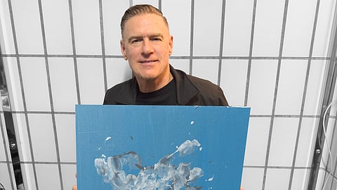 Bryan Adams with "Cloud #9" Painting