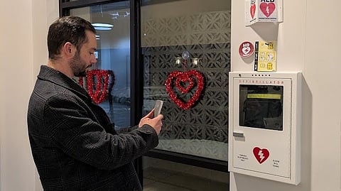 Cardiac Crusade Volunteer Registering an AED