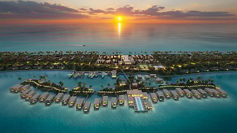 Aerial Sunset View Over Banyan Tree Bimini