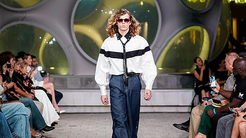 Model Walking at the Istituto Marangoni Fashion Show 2024