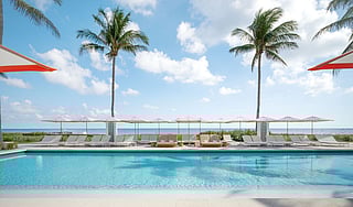 Beach Club at The Boca Raton Pool and Palm Trees