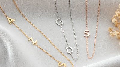 The Sideways Initial Necklace Balances Style and Sentiment
