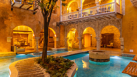 Casa Carolina Patio in Nighttime 