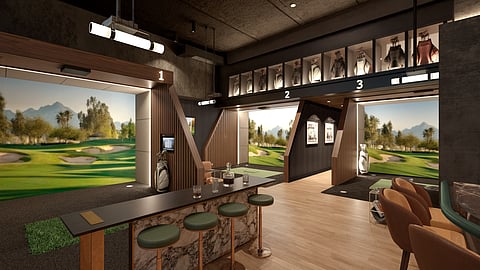 The Tips Golf’s Sleek Simulator Bays and Elevated Clubhouse Interiors