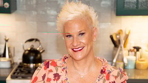Iron Chef Anne Burrell in the kitchen
