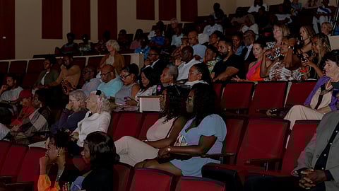 Crowd at Nevis Film Commission Launch Screening of "Hamilton’s America"