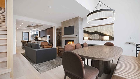 Rendering of Snow King living room.