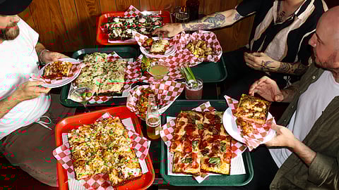 A Detroit-Style Pizza Party With Bold Flavors and Laid-Back Vibes