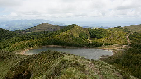 A scenic landscape in the Azores, a group of islands in Portugal