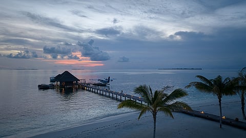 Aerial Sunset View Over Maruhabaa Lounge
