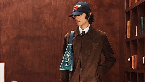 Varsity-Inspired Style Meets Monogram Elegance in a Laid-Back Look