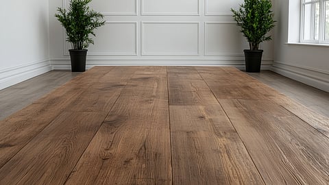Close-up of luxury hardwood flooring with natural grain