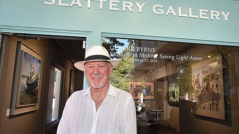 Gerard Byrne outside The Slattery Gallery at his Southampton exhibition