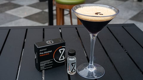 ZBiotics Pre-Alcohol with espresso martini at Magic Hour rooftop