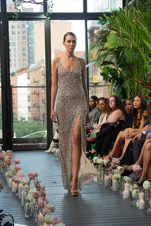 long sleeve blue sequin dress Sequin Open Back Long Sleeve Dress in Blue – Giana Rose Couture main image 0