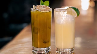 Two colorful mocktails at Sungold, Williamsburg