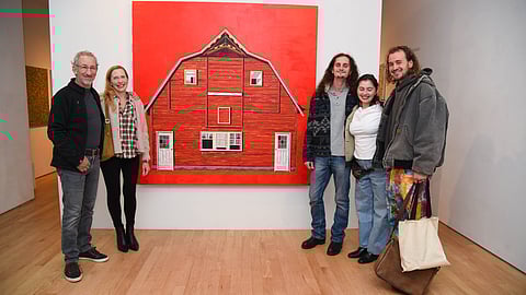 Guests at Don Hershman’s I AM A BARN exhibition 