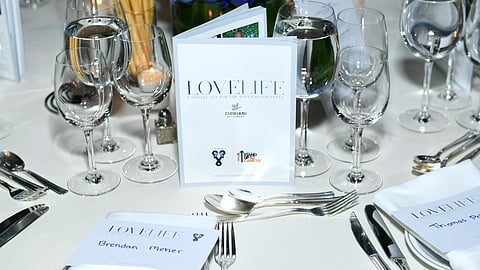 Table setting at One For The Boys gala at Cipriani 42nd Street