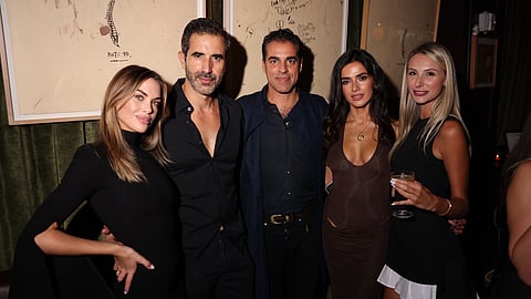 Dion co-founders and guests pose at The Joyce during Miami launch
