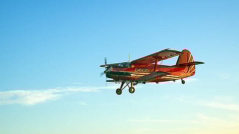 Plane flying in the sky