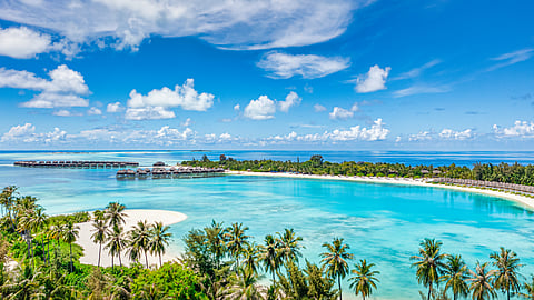 Luxury oceanfront villa in The Bahamas overlooking turquoise water