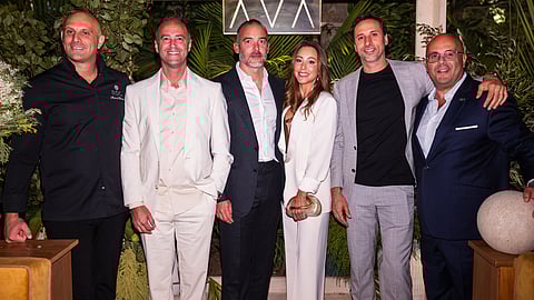 Riviera Dining Group executives posing at the AVA MediterrAegean opening