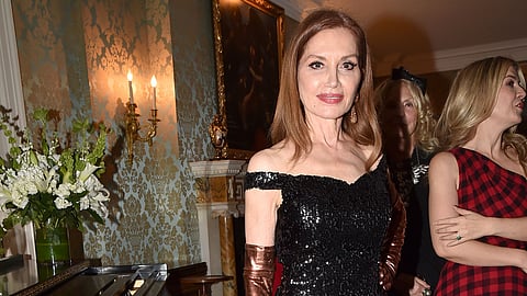 Jean Shafiroff in a black sequined gown during her Mission Society reception