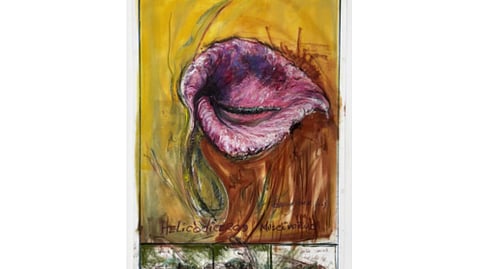 Dead Horse Lily pastel drawing by Oswaldo Maciá on Tiziano paper