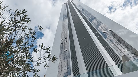 Vitra by Pininfarina tower viewed from street level in Balneário Camboriú, Brazil