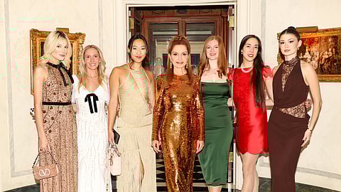 Jean Shafiroff with guests at the Viennese Opera Ball kickoff event in NYC