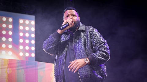 DJ Khaled performing live on the Royal Deck at Atlantis Paradise Island New Year’s Eve