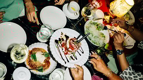 Guests dining at Mary Lou’s Palm Beach enjoying Arthur & Sons Italian dishes