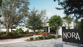 Entrance at NORA District, West Palm Beach wellness and lifestyle destination