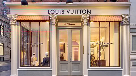 Interior of Louis Vuitton’s Soho pop-up celebrating 130 years of the Monogram