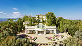 Château de la Croix des Gardes aerial view of exterior 
