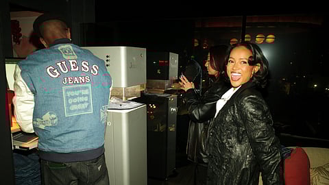 Karrueche attending the GUESS JEANS West Hollywood celebration in Los Angeles