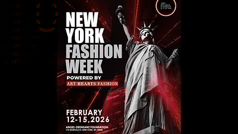 Statue of Liberty featured in Art Hearts Fashion New York Fashion Week 2026 event poster
