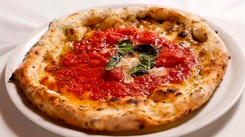 Neapolitan Marinara pizza by Seirinkan at Sake No Hana on the Bowery