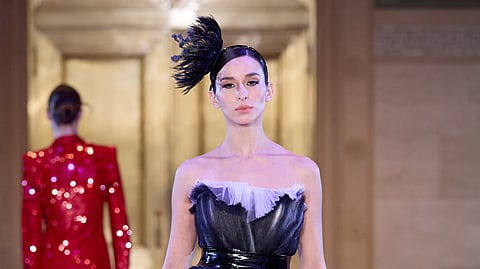 Model on the runway for Malan Breton's Autumn Winter 2026 collection at NYFW