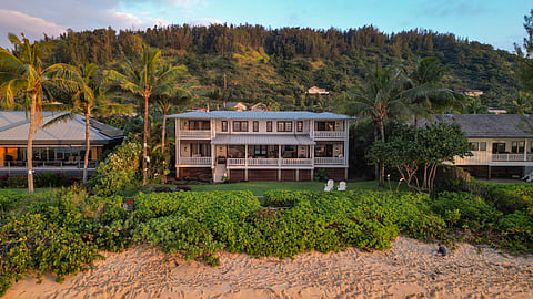 Beachfront view of Lei Ali‘i luxury estate on Oahu’s North Shore coastline