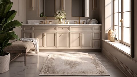 The Bathroom Rug Rule That Makes Every Vanity Area Look Intentional
