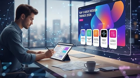 Designer working on enterprise UI and UX design dashboard