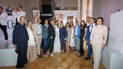 Guests gather at the Delano Residences Miami launch event inside the sales gallery