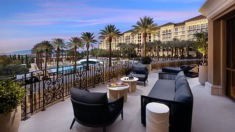Green Valley Ranch Resort West Tower Strip Suite patio overlooking pool