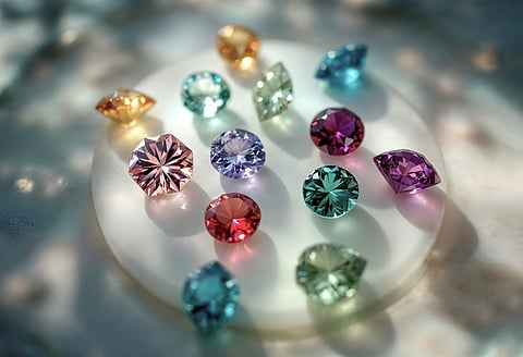 A collection of loose gemstones