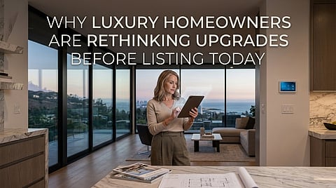 A woman in a modern, luxury home