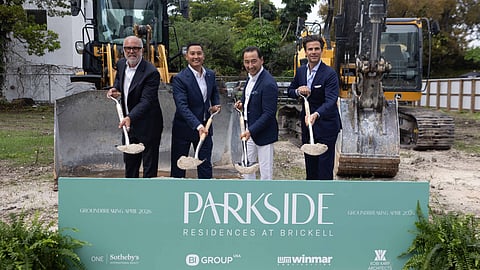 Leaders at Parkside Residences groundbreaking in Brickell
